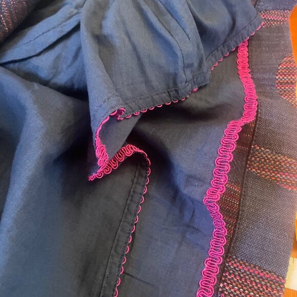 Idra Skirt Blue Stitched skirt with bow tie belt size 12 - Picture 6 of 9